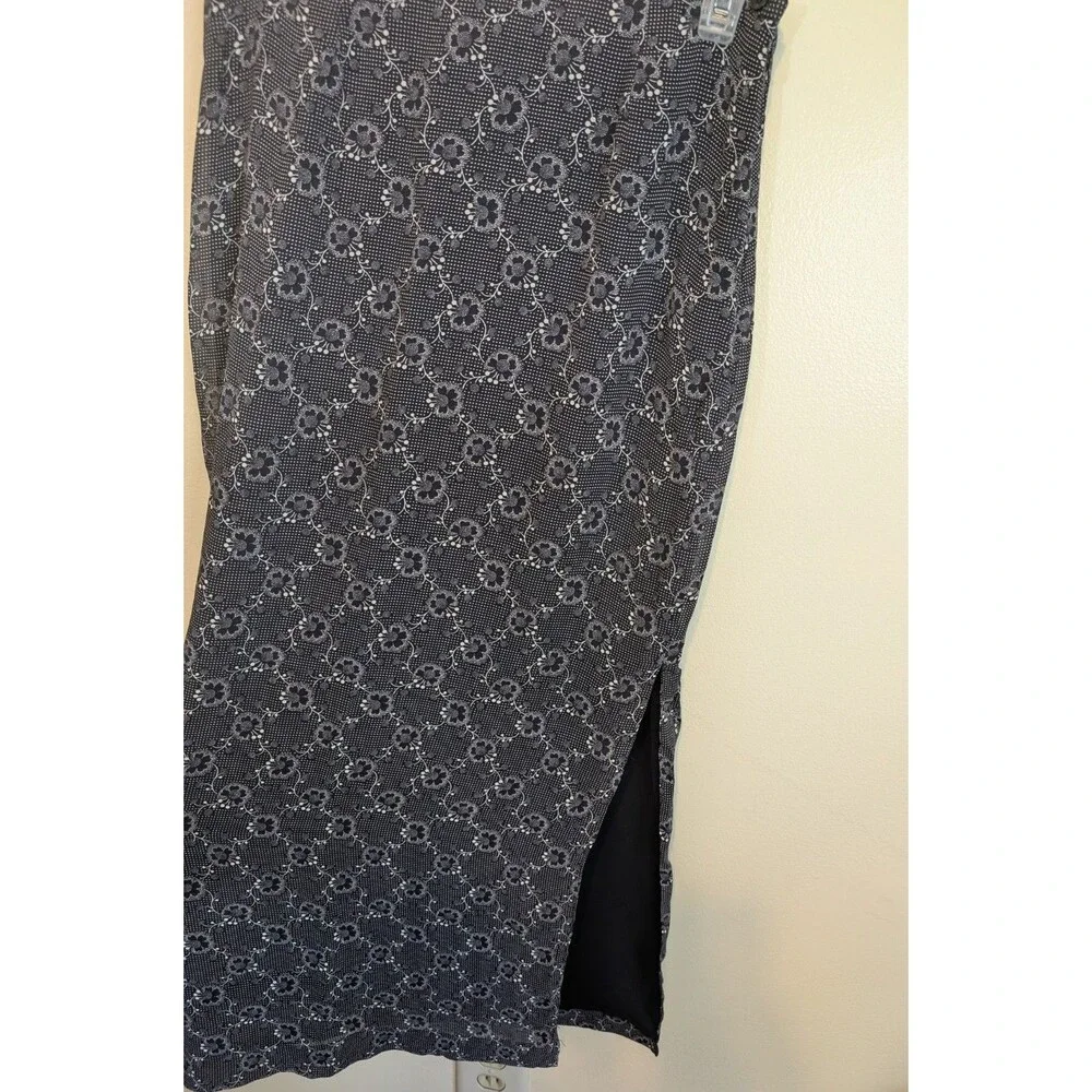 Esprit De Corp Maxi Skirt Flower Side Slit Lined Size 7/8